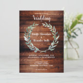 Rustikale Blätter mit Aquarellfarbe Einladung (Stehend Vorderseite)