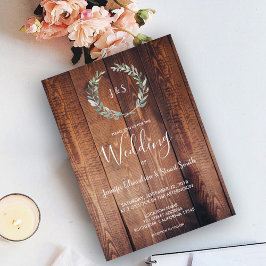 Rustikale Blätter mit Aquarellfarbe Einladung