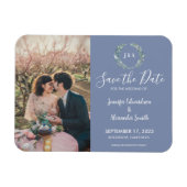 Rustikale Blätter Monogramm Foto Speichern Sie das Magnet (Horizontal)