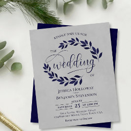 Rustikale Blätter Navy Blue Gray BUDGET Hochzeit e