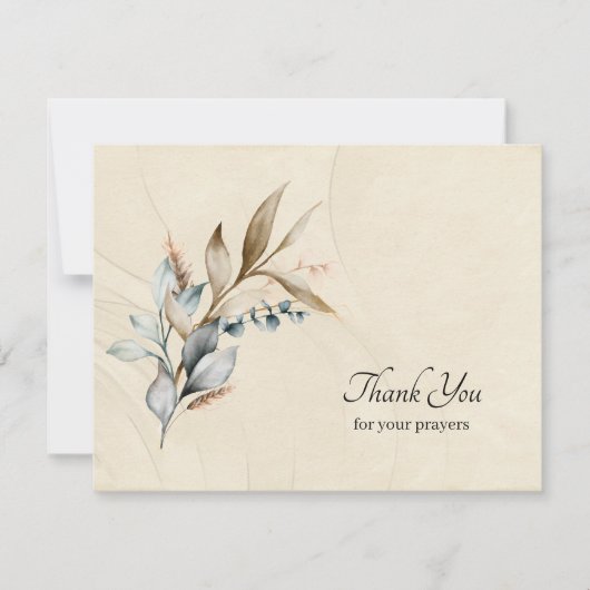 Rustikale Blätter Orthodoxe Christliche Beerdigung Dankeskarte (Vorderseite)