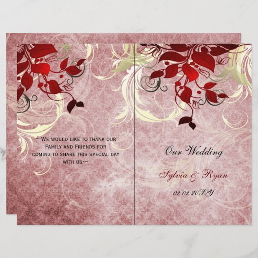 Rustikale Blätter Rotes Winterfräßprogramm (Vorne/Hinten)