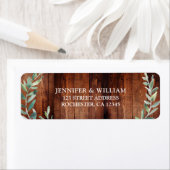 Rustikale Blätter, Rücksendeadresse aus Stallholz (Insitu)