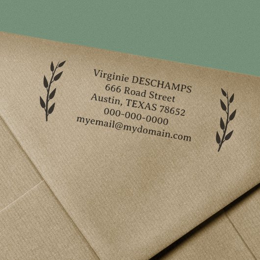 Rustikale Blätter Rücksendeadresse Permastempel