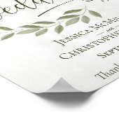 Rustikale Blätter Sage & Olive Wedding Begrüßungsz Poster (Ecke)