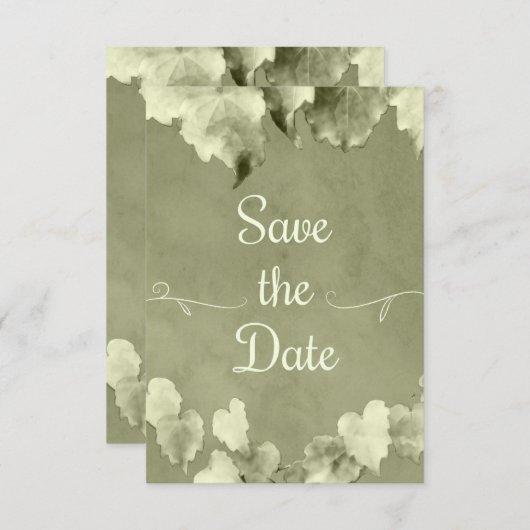 Rustikale Blätter Save the Date (Vorne/Hinten)