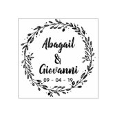 Rustikale Blätter Save the Date Gummistempel (Prägung)