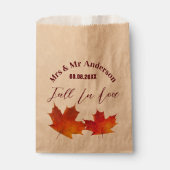 Rustikale Blätter sinken in der Liebe Gastgeschenk Geschenktütchen (Vorderseite)