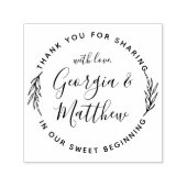 Rustikale Blätter Skriptnamen Runde Hochzeit Viele Permastempel (Design)