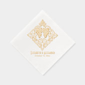 Rustikale Blätter Strauß Trauben Name Datum Servietten Mit Folie (Rechts)