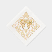 Rustikale Blätter Traubenstrauß Servietten Mit Folie (Rechts)