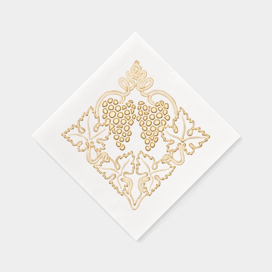 Rustikale Blätter Traubenstrauß Servietten Mit Folie (Rechts)