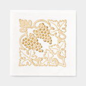 Rustikale Blätter Traubenstrauß Servietten Mit Folie (Vorderseite)