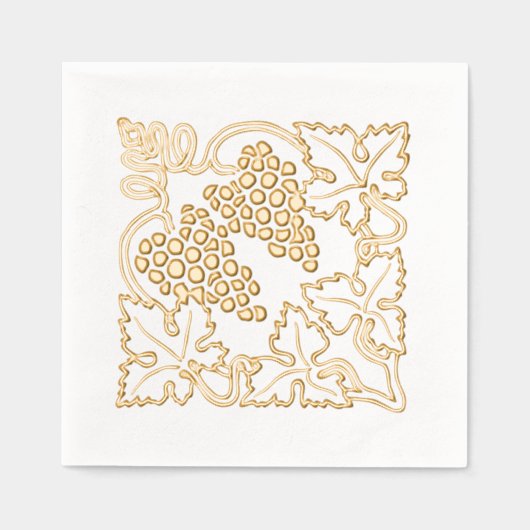 Rustikale Blätter Traubenstrauß Servietten Mit Folie (Vorderseite)