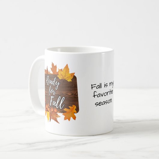 Rustikale Blätter und Holz bereit für Herbst Tasse (Vorderseite Links)