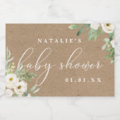 Rustikale Blätter und Weißer Mini-Sparkling Weinla Schaumweinetikett (Einzelnes Label)