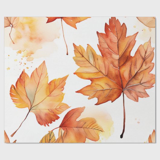 Rustikale Blätter: wärme Herbstmuster Geschenkpapier (Flach)