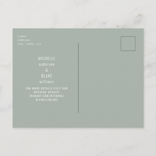 Rustikale Blätter Weiße Blüte Save the Date Einladungspostkarte (Rückseite)