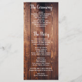 Rustikale Blätter zum Hochzeitsprogramm für Stallh Programm (Rückseite)