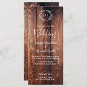 Rustikale Blätter zum Hochzeitsprogramm für Stallh Programm (Vorne/Hinten)