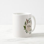 Rustikale Blattkalk-Holzscheibe Kaffeetasse (VorderseiteRechts)