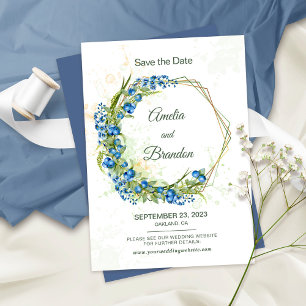 Rustikale Blaubeer-Botanik-Hochzeit - Rettet das D Save The Date