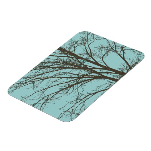 Rustikale, blaubraune Baumzweige Magnet (Linke Seite)