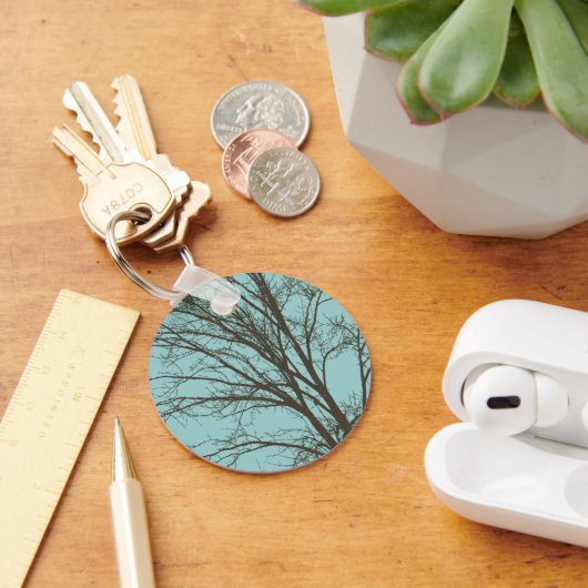 Rustikale, blaubraune Baumzweige Schlüsselanhänger (Schreibtisch)