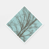 Rustikale, blaubraune Baumzweige Serviette (Ecke)