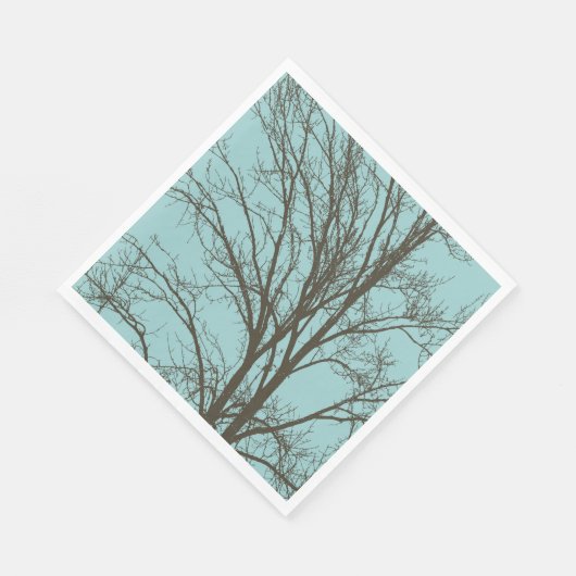 Rustikale, blaubraune Baumzweige Serviette (Ecke)