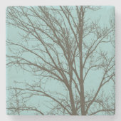 Rustikale, blaubraune Baumzweige Steinuntersetzer (Vorderseite)