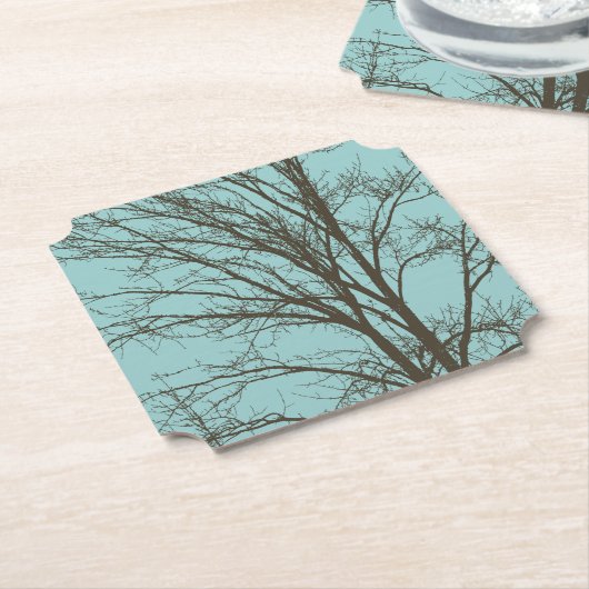 Rustikale, blaubraune Baumzweige Untersetzer (angewinkelt)