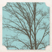 Rustikale, blaubraune Baumzweige Untersetzer (Vorderseite)