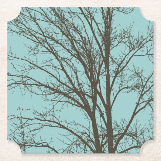 Rustikale, blaubraune Baumzweige Untersetzer (Vorderseite)