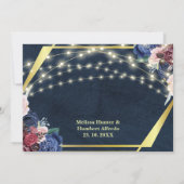 Rustikale blaue Blume Gold-Holzwinger-Lichter Hoch Dankeskarte (Rückseite)