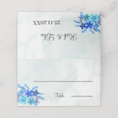 Rustikale blaue Blume Platzkarte (Außenseite Aufgefaltet)