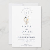 Rustikale Blaue Blumen Hochzeit im Garten Save The Date (Vorderseite)