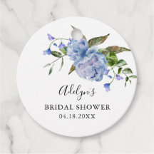 Rustikale blaue Blumen-Hochzeitsdusche-Geschenkanh