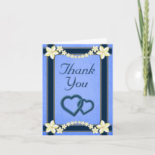 Rustikale blaue Blumenhochzeit danken Ihnen Dankeskarte