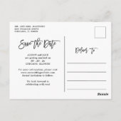 Rustikale blaue Blütenblütenhochzeit rettet das Da Postkarte (Rückseite)