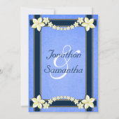 Rustikale blaue Blütenblütenpracht - Hochzeitsfeie Einladung (Rückseite)