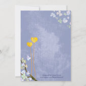 Rustikale blaue Blütenhochzeit rettet das Datum Save The Date (Rückseite)