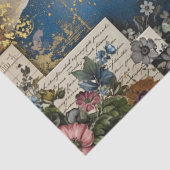 Rustikale blaue Denim-Ephemera-Blumen-Decoupage-Dr Seidenpapier (Detail)