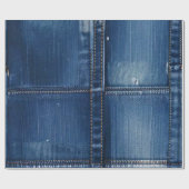 Rustikale blaue Denim-Patchworkarbeit Geschenkpapier (Flach)