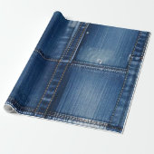 Rustikale blaue Denim-Patchworkarbeit Geschenkpapier (Ungerollt)