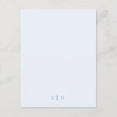 Rustikale blaue Hochzeit mit Blumen Begleitkarte (Rückseite)