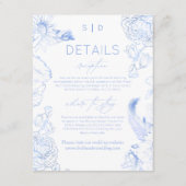 Rustikale blaue Hochzeit mit Blumen Begleitkarte (Vorderseite)