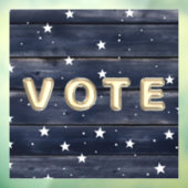Rustikale blaue Holzsterne  Vote Fensteraufkleber (Blatt 3)