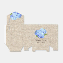 Rustikale Blaue Hortensien-Blumen Jute-Stoff Danke Geschenkschachtel