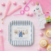 Rustikale Blaue Jeans-Baby-Party Pappteller (Party)